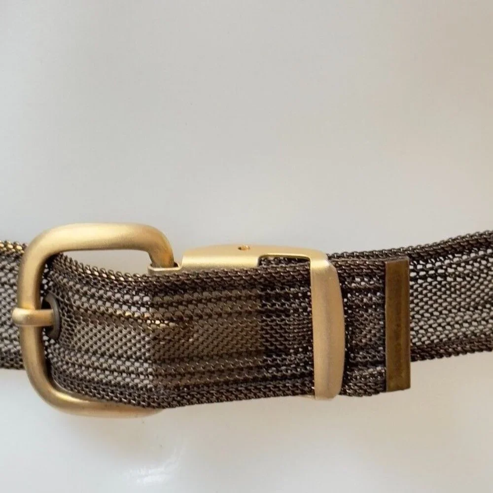 LIMITED Vintage Brown Brushed Metal Mesh Adjustable Belt Women's Size Large - Picture 4 of 7